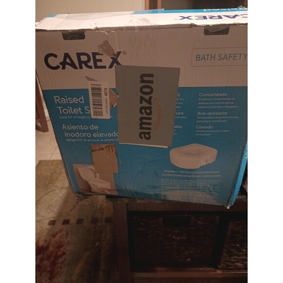 Carex Toilet Seat Riser - Adds 5.5 Inch of Toilet Height Raised Toilet Seat NEW - Picture 3 of 3